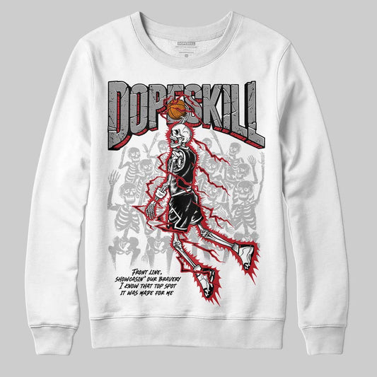 Jordan 14 Retro ‘Black Toe’ DopeSkill Sweatshirt Thunder Dunk Graphic Streetwear - White