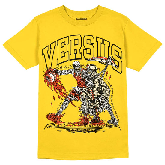 Jordan 4 Retro “Vivid Sulfur” DopeSkill Yellow T-Shirt VERSUS Graphic Streetwear