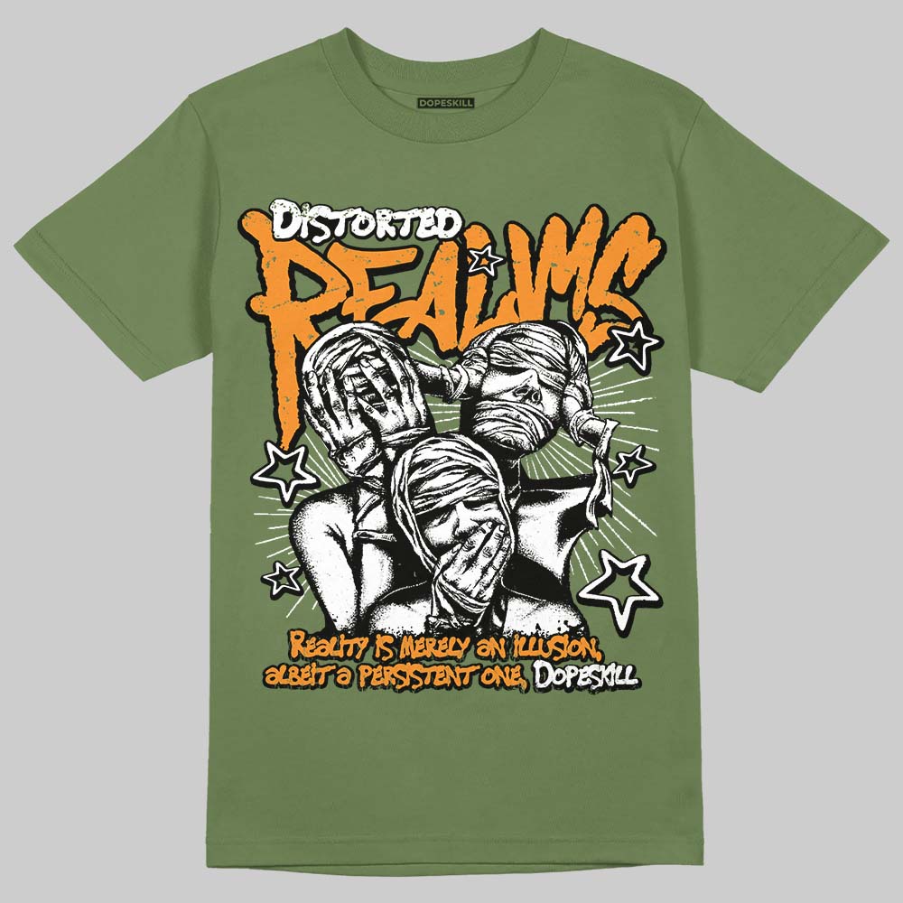 Olive Sneakers DopeSkill T-Shirt Distorted Realms Graphic Streetwear - Military Green