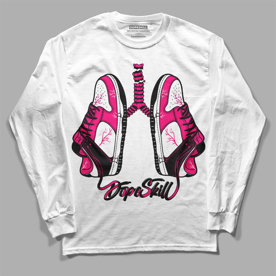 Jordan 1 Low GS “Fierce Pink” Dopeskill Long Sleeve T-Shirt Breathe Graphic Streetwear - White