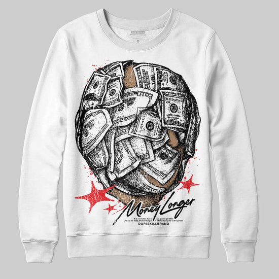 Black and White Sneakers DopeSkill Sweatshirt Money Longer Graphic Streetwear - White