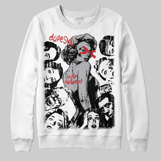 Jordan 4 OG “White Cement” DopeSkill Sweatshirt Built Different Graphic Streetwear - White