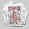 AMIRI White & Pink Stars Court Sneakers DopeSkill Long Sleeve T-Shirt Thunder Dunk Graphic Streetwear - White