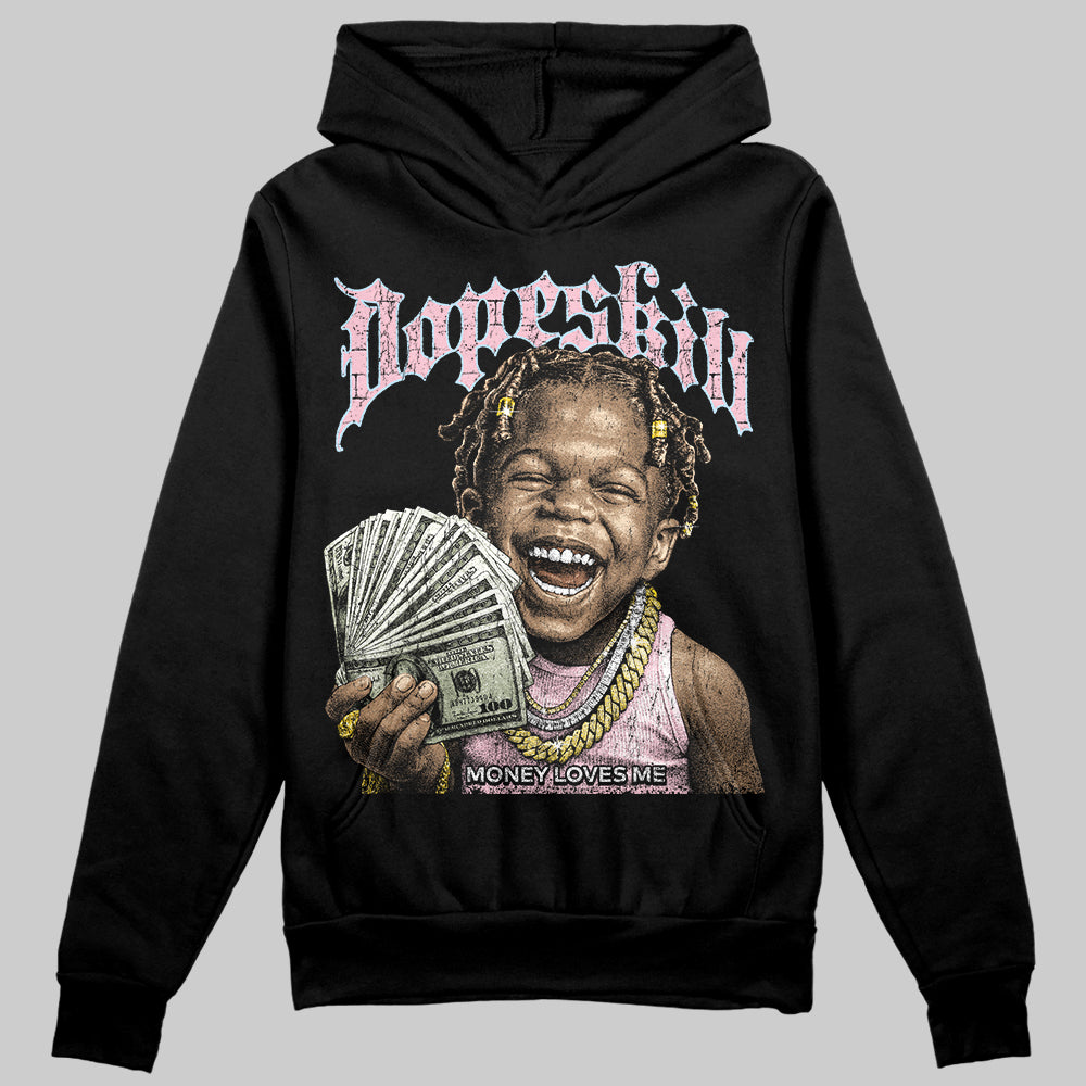Jordan 4 Retro Valentine's Day (2026) (GS) DopeSkill Hoodie Sweatshirt Money Loves Me Graphic Streetwear - Black