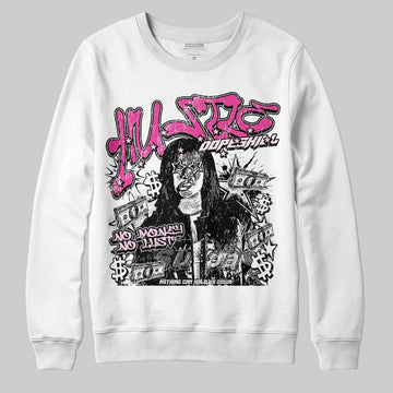 Pink Sneakers DopeSkill Sweatshirt No Money No Lust Graphic Streetwear - White