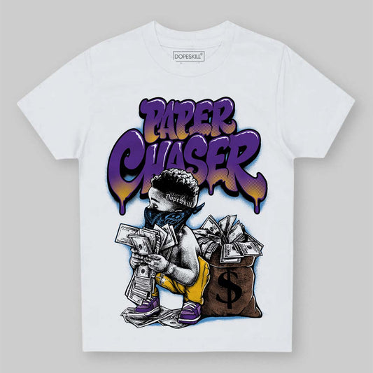 PURPLE Sneakers DopeSkill Toddler Kids T-shirt Paper Chaser Boy Graphic Streetwear - White