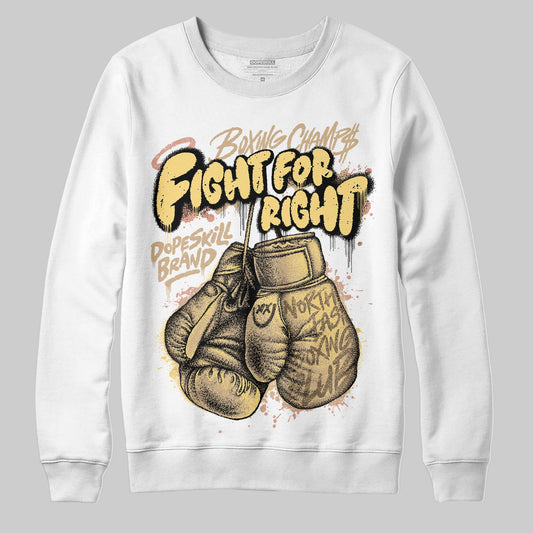 TAN Sneakers DopeSkill Sweatshirt Fight For Right Graphic Streetwear - White