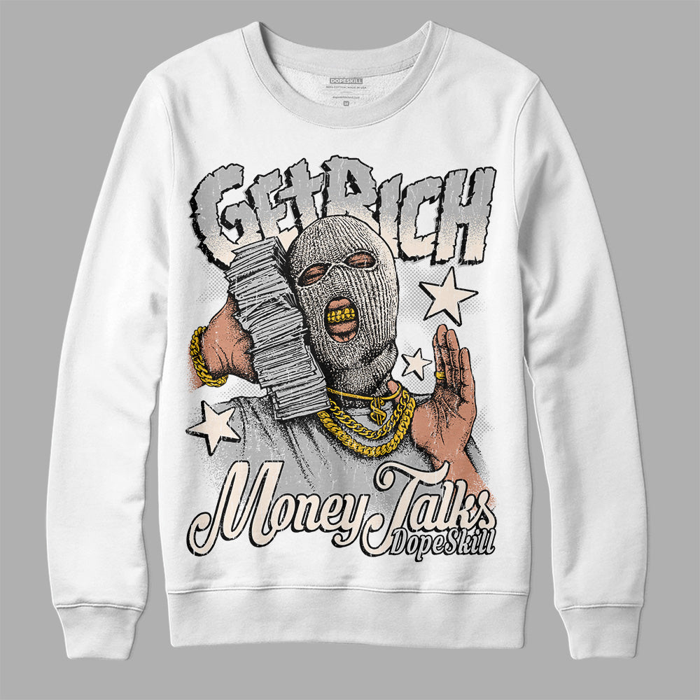 Dunk Low Cool Grey DopeSkill Sweatshirt Get Rich Graphic Streetwear - White 
