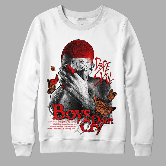 Jordan 12 “Cherry” DopeSkill Sweatshirt Boys Don't Cry Graphic Streetwear - White 