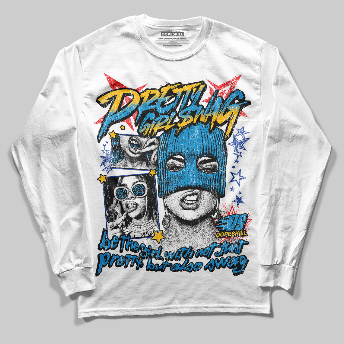 Royal Blue Sneakers DopeSkill Long Sleeve T-Shirt Pretty Girl Swag Graphic Streetwear - White