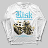 Jordan 11 Retro Gamma Blue (2025) DopeSkill Long Sleeve T-Shirt Risk Is Better Than Regret Graphic Streetwear - White