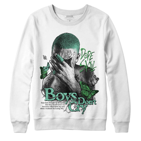 Jordan 1 High OG Green Glow DopeSkill Sweatshirt Boys Don't Cry Graphic Streetwear - White