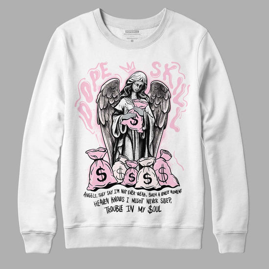 Dunk Low LX Pink Foam DopeSkill Sweatshirt Angels Graphic Streetwear - White 