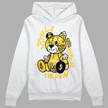 Jordan 4 Retro “Vivid Sulfur” DopeSkill Hoodie Sweatshirt Smile Through The Pain Graphic Streetwear - White 