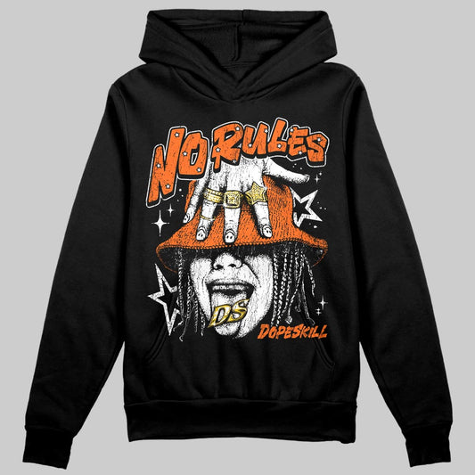 Orange Sneakers DopeSkill Hoodie No Rules Graphic Streetwear - black