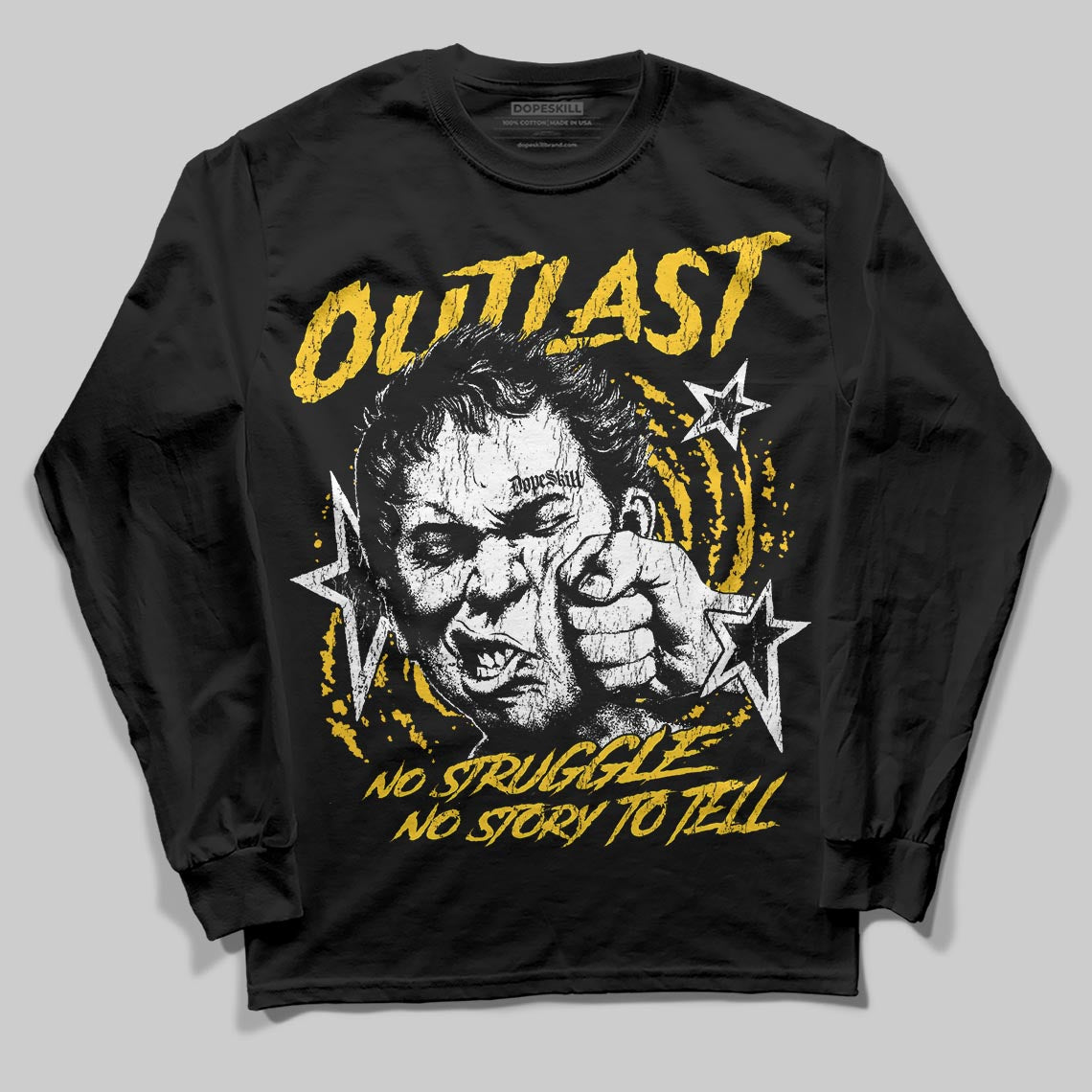 Yellow Sneakers DopeSkill Long Sleeve T-Shirt Outlast Graphic Streetwear - Black