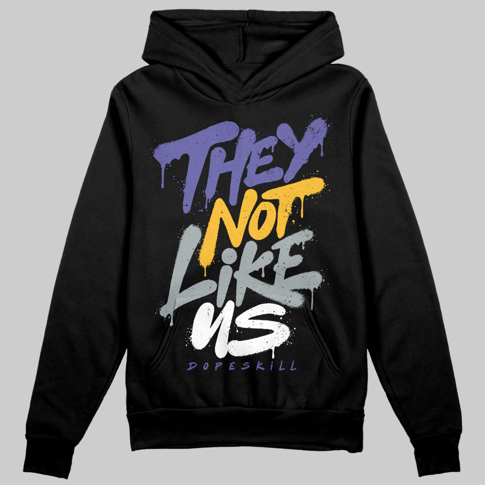 Jordan 4 Retro Lakers DopeSkill Hoodie Sweatshirt They Not Like Us Graphic Streetwear - Black