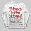 Jordan 8 Retro Bugs Bunny (2025) DopeSkill Long Sleeve T-Shirt Money Is Our Motive Typo Graphic Streetwear - White