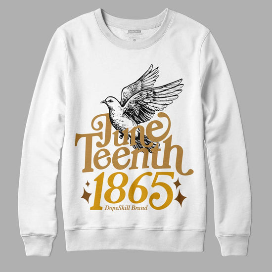 Jordan 13 Wheat 2023 DopeSkill Sweatshirt Juneteenth 1865 Graphic Streetwear - White