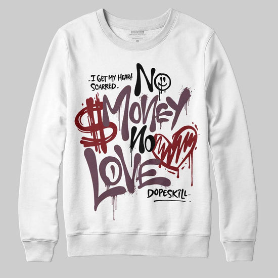 A Ma Maniére x Air Jordan 5 “Violet Ore” DopeSkill Sweatshirt No Money No Love Typo Graphic Streetwear - White 