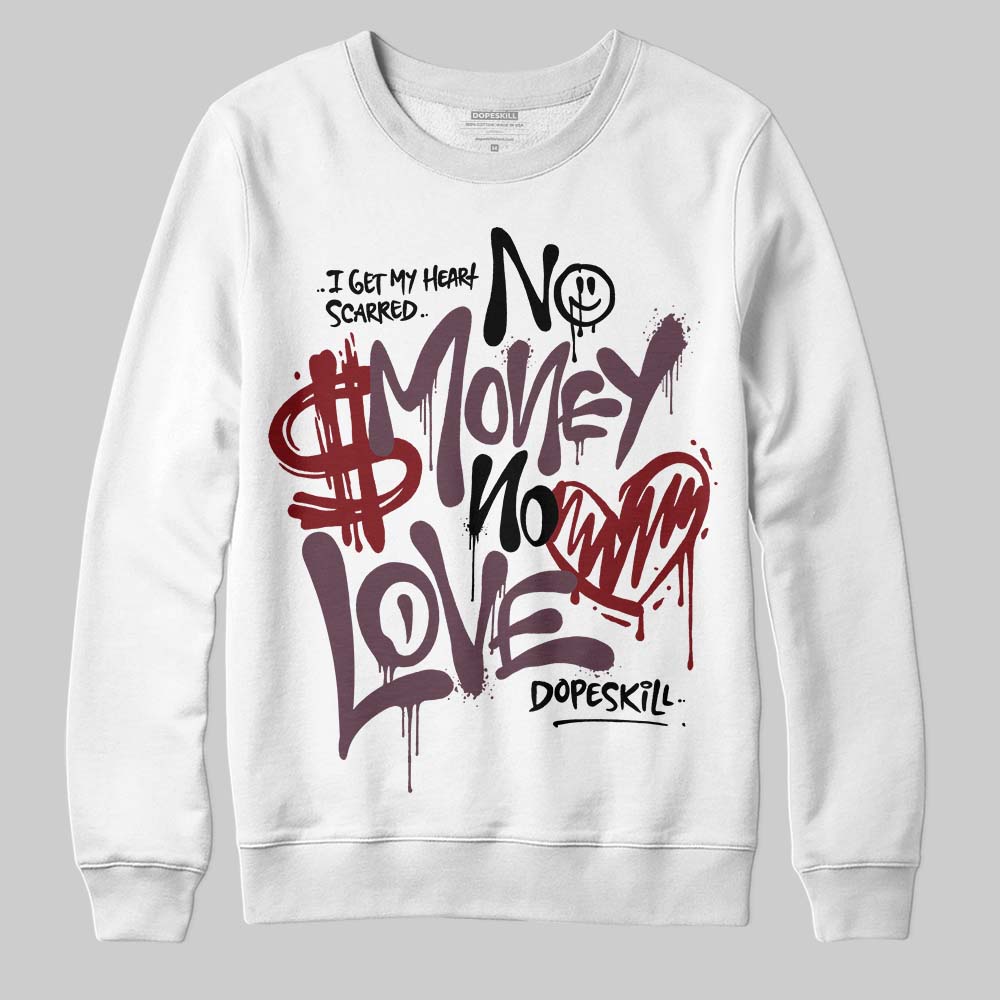 A Ma Maniére x Air Jordan 5 “Violet Ore” DopeSkill Sweatshirt No Money No Love Typo Graphic Streetwear - White 