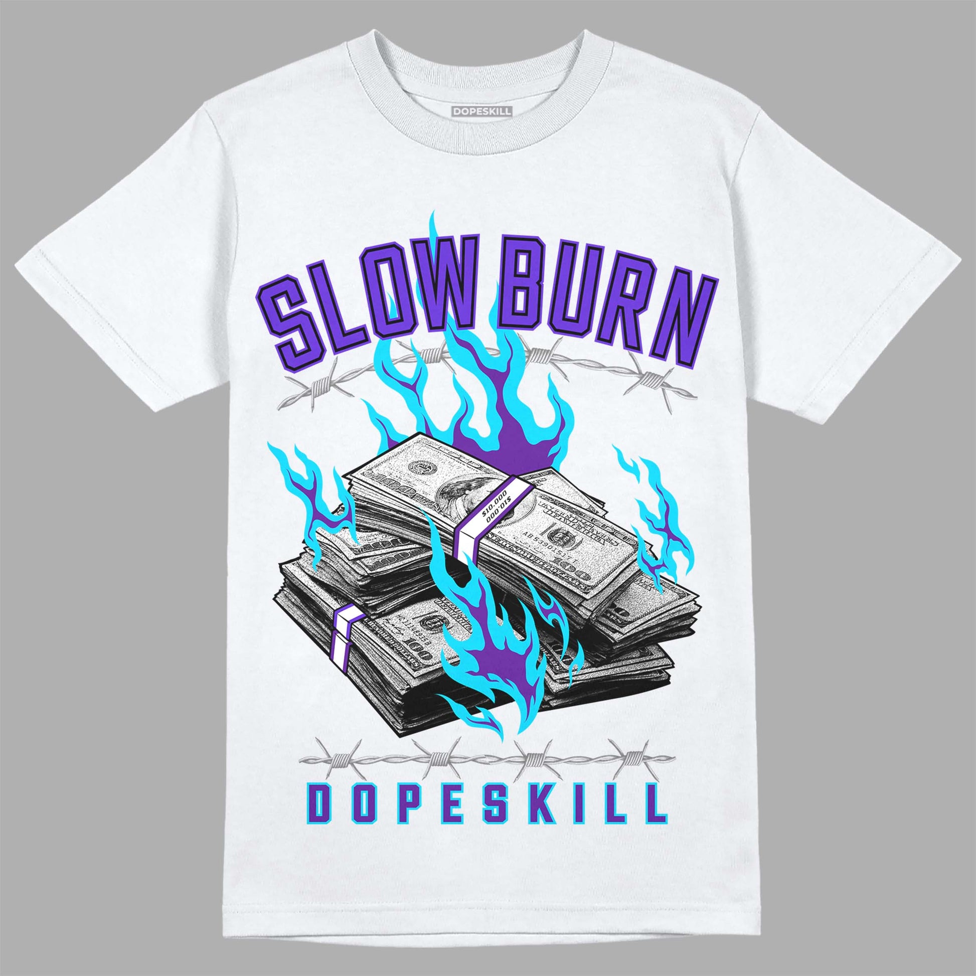 Jordan 6 "Aqua" DopeSkill T-Shirt Slow Burn Graphic Streetwear - White 