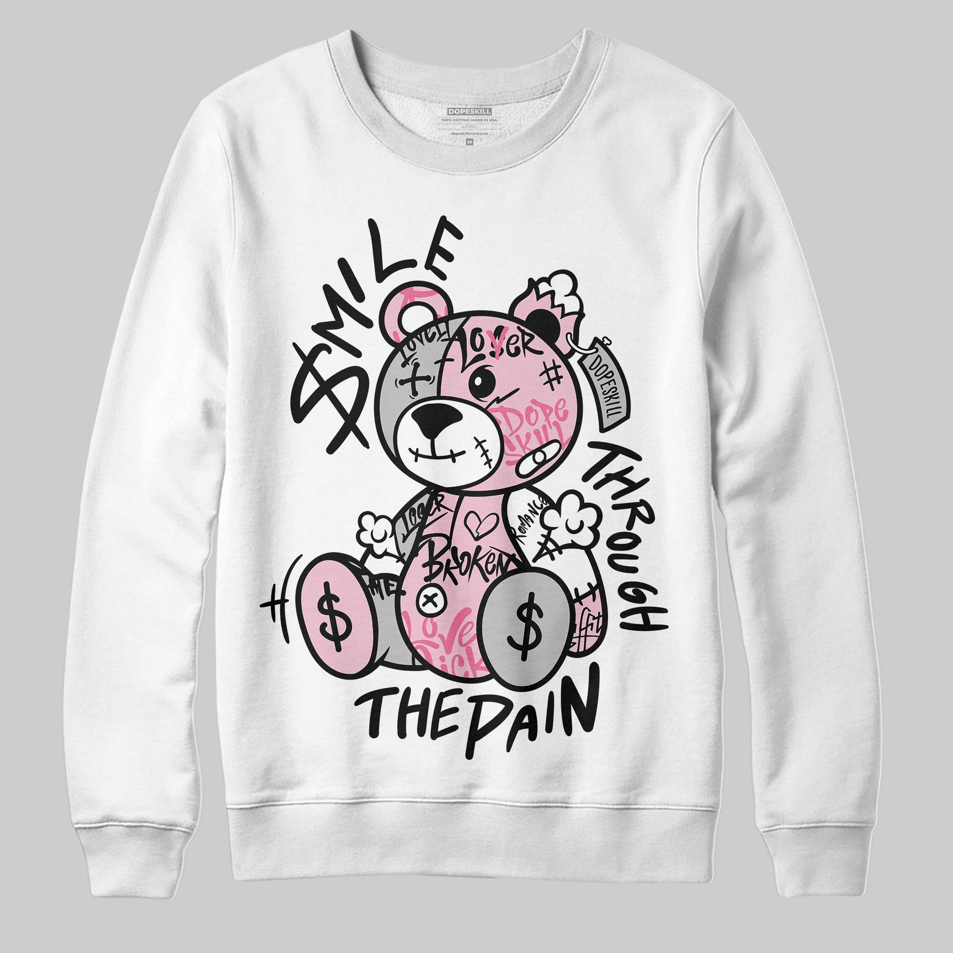 Jordan 5 OG “35th Anniversary” DopeSkill Sweatshirt Smile Through The Pain Graphic Streetwear - White 