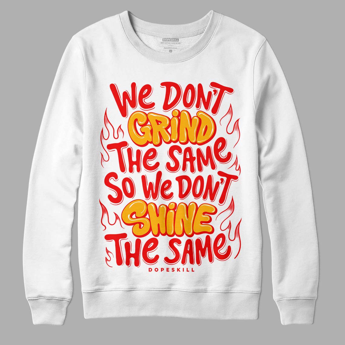 Red Sneakers DopeSkill Sweatshirt Grind Shine Graphic Streetwear - White