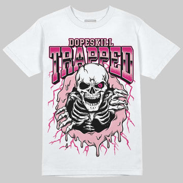 AJ 1 Mid Coral Chalk DopeSkill T-Shirt Trapped Halloween Rush Pink Graphic