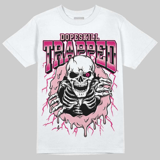 AJ 1 Mid Coral Chalk DopeSkill T-Shirt Trapped Halloween Rush Pink Graphic