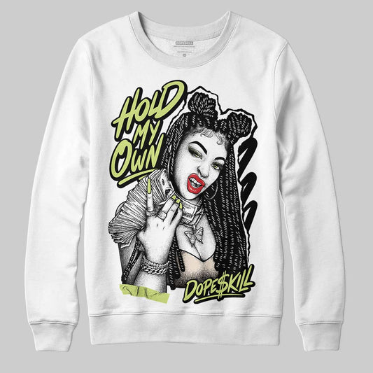 Jordan 5 “Luminous Green” DopeSkill Sweatshirt New H.M.O Graphic Streetwear - White