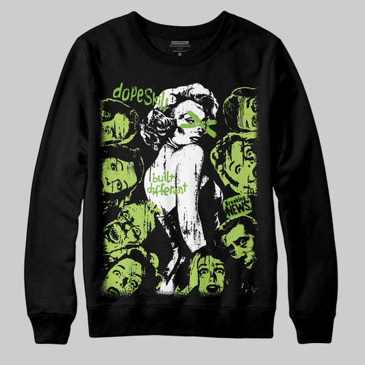 Air Max 95 Big Bubble Neon Yellow DopeSkill Sweatshirt Built Different Graphic Streetwear - Black