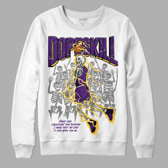 Jordan 12 “Field Purple” DopeSkill Sweatshirt Thunder Dunk Graphic Streetwear - White 