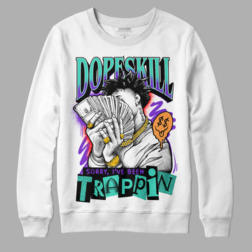 Dunk Low SE Safari Mix DopeSkill Sweatshirt Sorry I've Been Trappin Graphic Streetwear - White