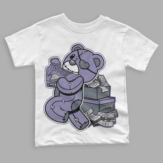 Jordan 5 Retro Low Indigo Haze DopeSkill Toddler Kids T-shirt Bear Steals Sneaker Graphic Streetwear - White