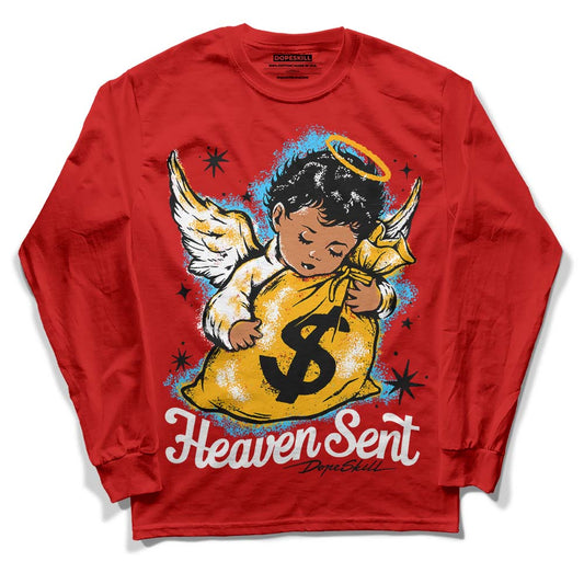 Red Sneakers DopeSkill Red Long Sleeve T-Shirt Heaven Sent Graphic Streetwear