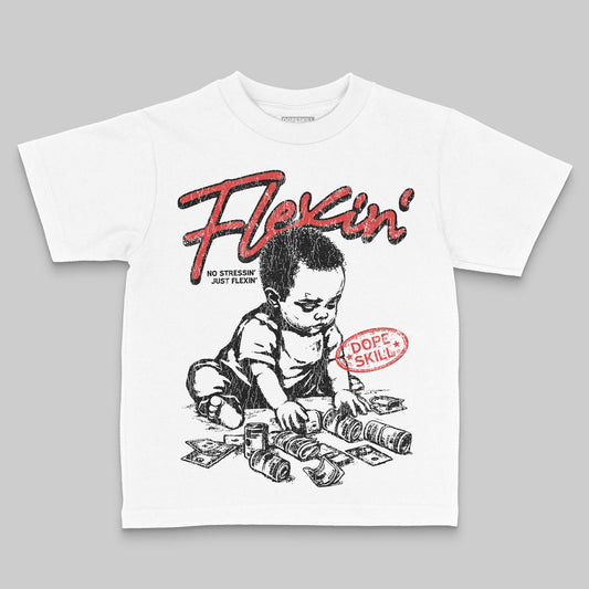 Jordan 6 “Reverse Infrared” DopeSkill Toddler Kids T-shirt Flexin' Graphic Streetwear - White