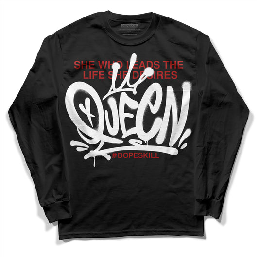 Jordan 14 "Black/White" DopeSkill Long Sleeve T-Shirt Queen Graphic Streetwear - Black