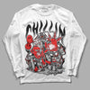 Jordan Spizike Low Bred DopeSkill Long Sleeve T-Shirt Chillin Graphic Streetwear - White 