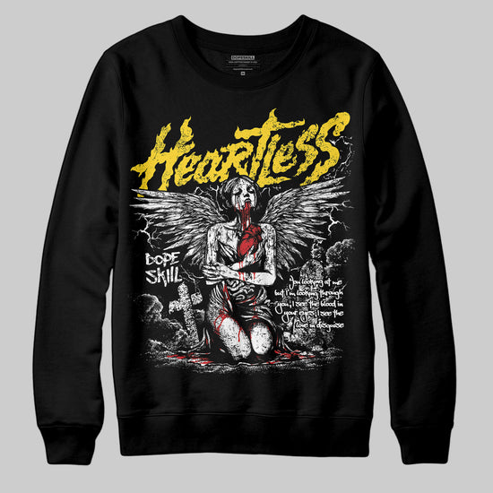 Jordan 4 Thunder DopeSkill Sweatshirt Heartless Graphic Streetwear - Black