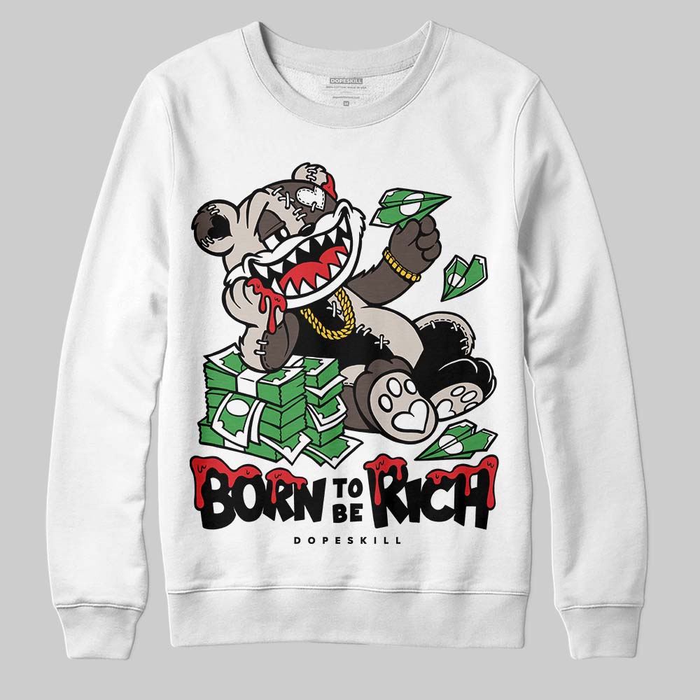 Adidas Samba OG White Black Clear Granite DopeSkill Sweatshirt Born To Be Rich Graphic Streetwear - White