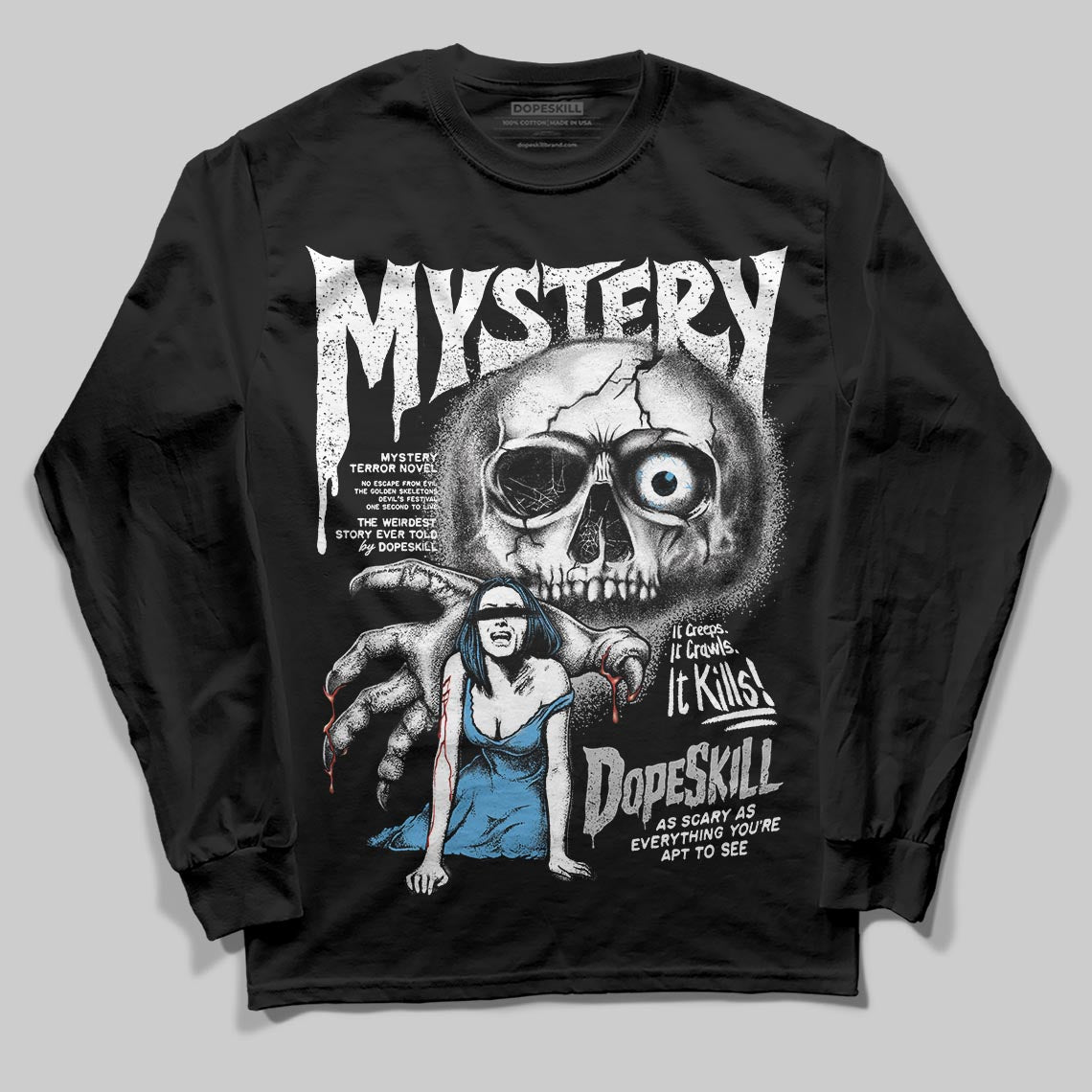 Jordan 10 OG “Steel” DopeSkill Long Sleeve T-Shirt Mystery Ghostly Grasp Graphic Streetwear - Black