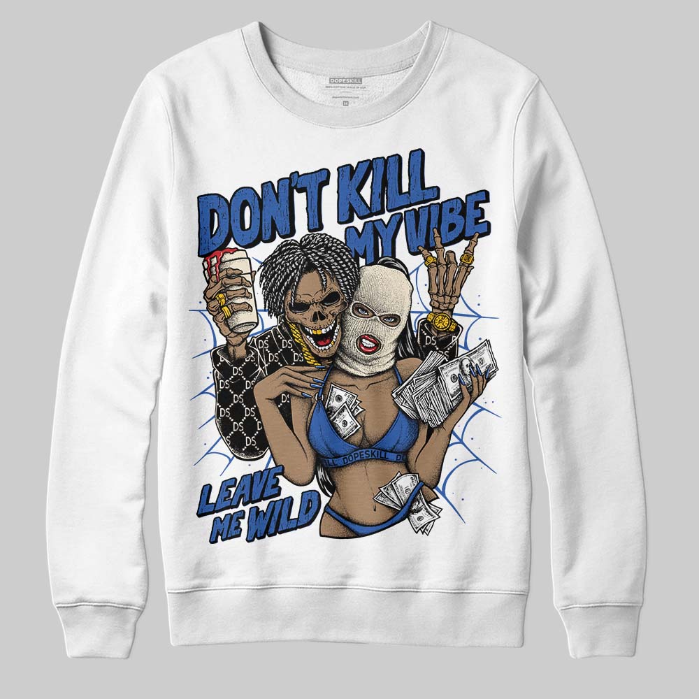 Jordan 1 Low Travis Scott x Fragment DopeSkill Sweatshirt Don't Kill My Vibe Graphic Streetwear - White