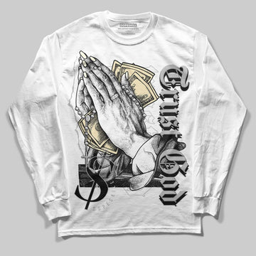 Jordan 4 Retro SE Craft Photon Dust DopeSkill Long Sleeve T-Shirt Trust God  Graphic Streetwear - White