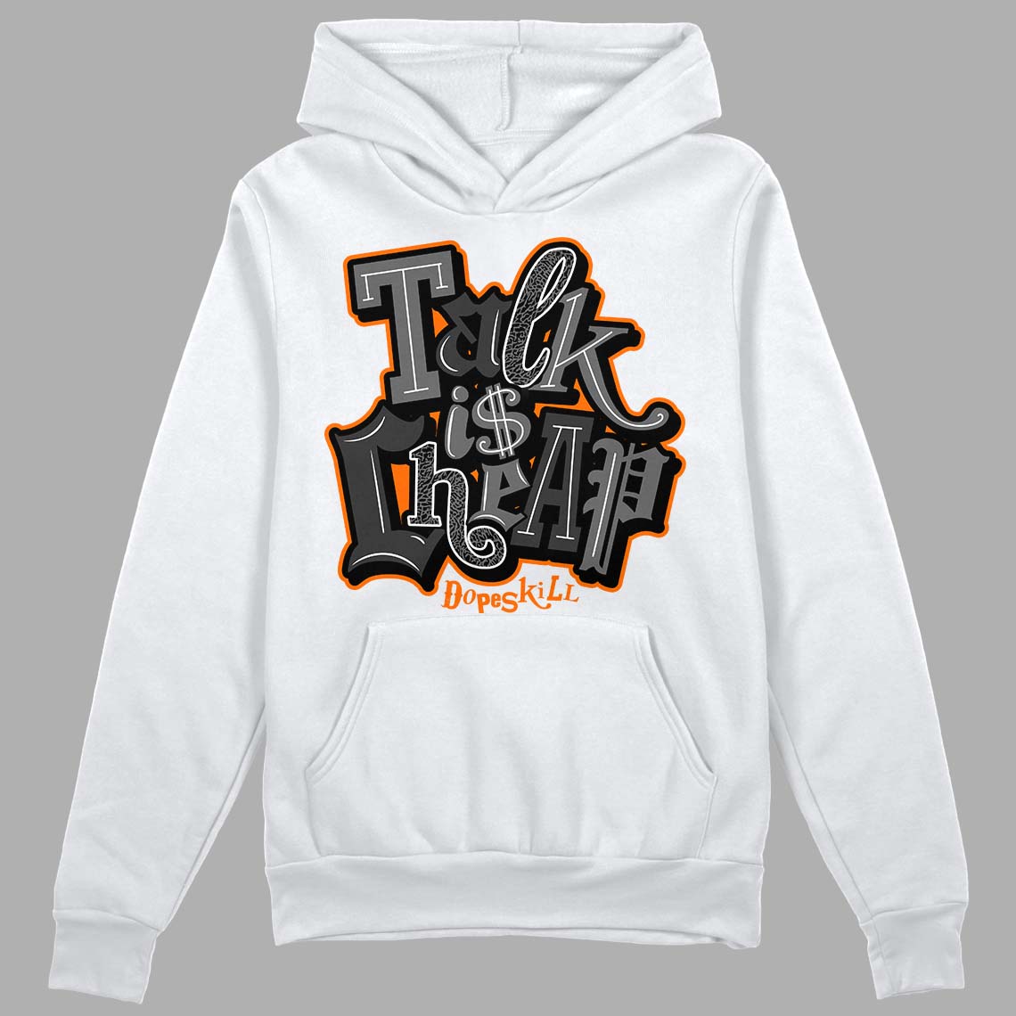 Jordan 3 Retro 'Fear Pack' DopeSkill Hoodie Sweatshirt Talk Is Chip Graphic Streetwear - WHite