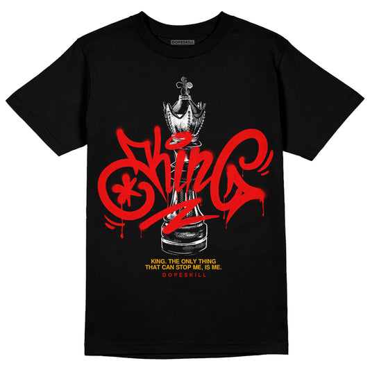 Red Sneakers DopeSkill T-Shirt King Chess Graphic Streetwear - Black