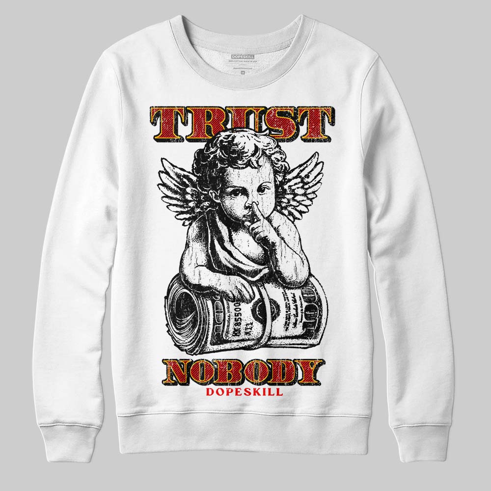 Red Sneakers DopeSkill Sweatshirt Trust Nobody Graphic Streetwear - White