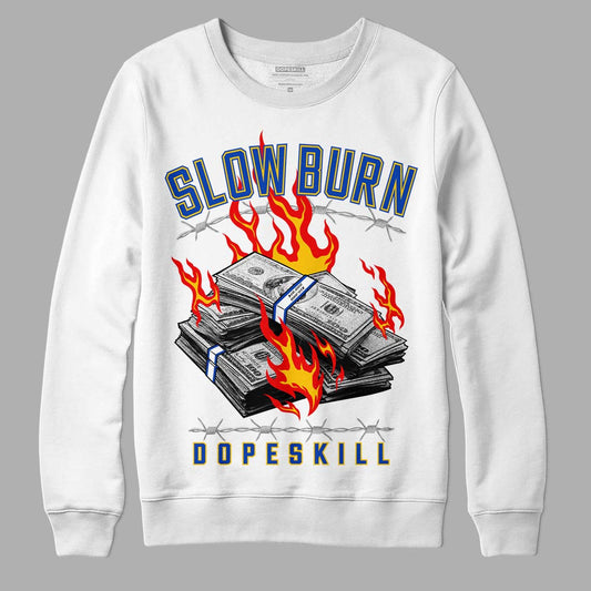 Jordan 14 “Laney” DopeSkill Sweatshirt Slow Burn Graphic Streetwear - White