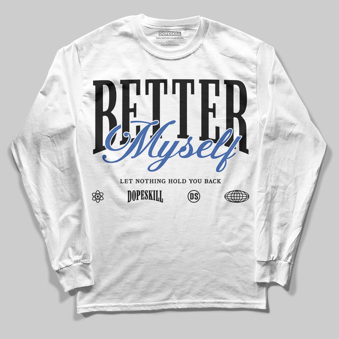 Awake NY x Jordan 5 Retro 'Black Racer Blue' DopeSkill Long Sleeve T-Shirt Better Myself Graphic Streetwear - White 