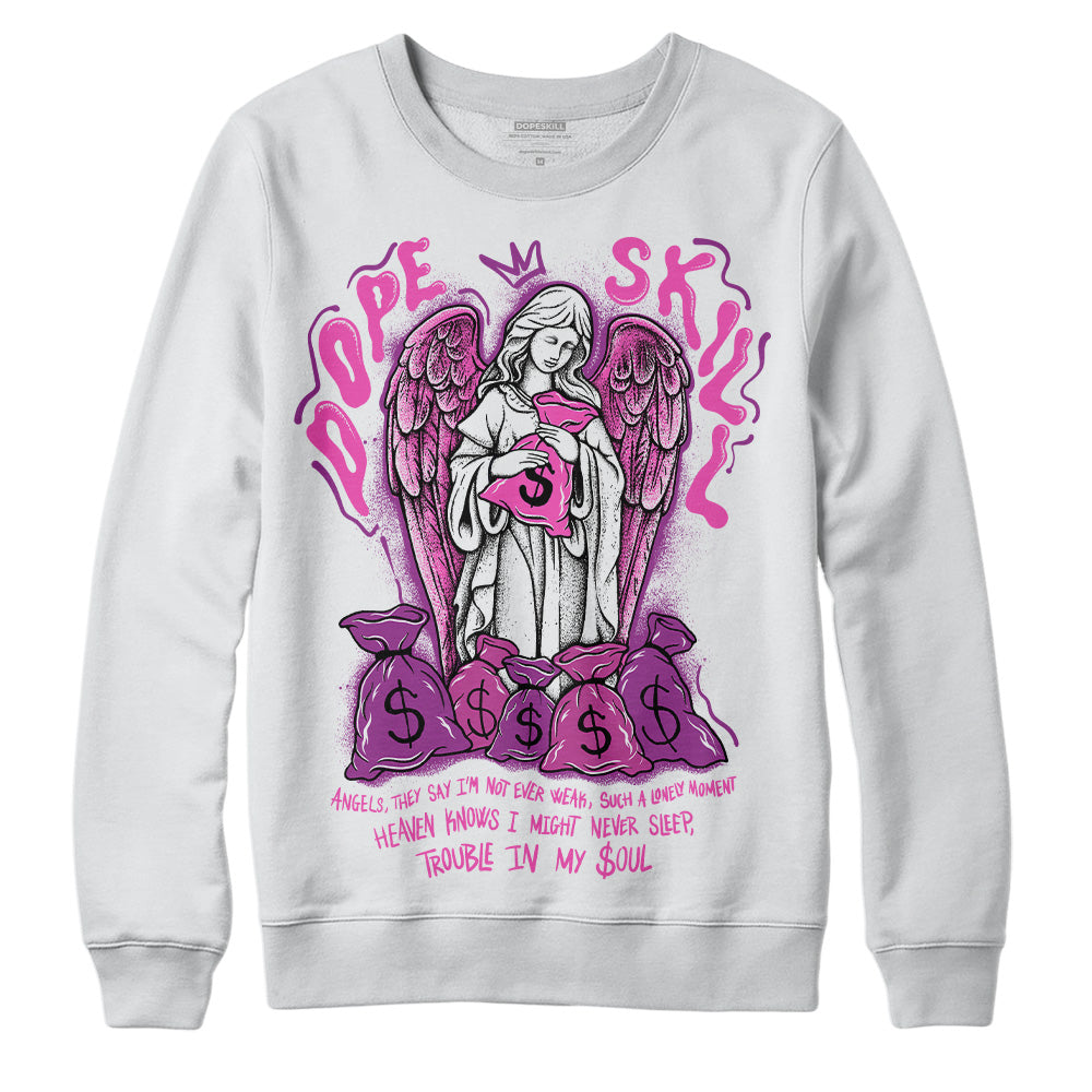 Jordan 4 GS “Hyper Violet” DopeSkill Sweatshirt Angels Graphic Streetwear - White